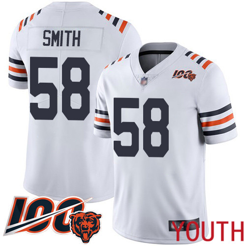 Chicago Bears Limited White Youth Roquan Smith Jersey NFL Football #58 100th Season